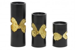 Black Ashley Candle Holder Set Black Ashley Candle Holder Set
