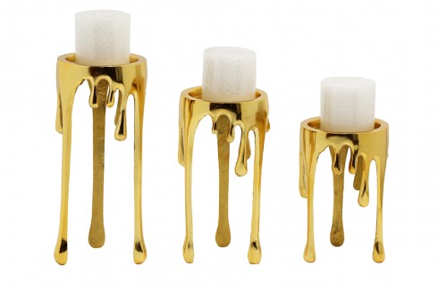 Gold Tear Drop Candle Holder Set Gold Tear Drop Candle Holder Set