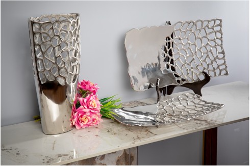 Harold Silver Platter Set & Vase