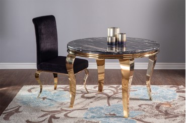 Gold Round Tusk Dining Table